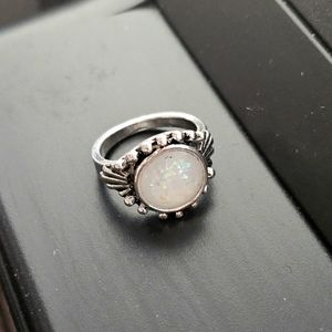 FOREVER WEAR SILVER RAINBOW  🌈 MOONSTONE  HOT STYLE SIZE 6 RING 1 LEFT